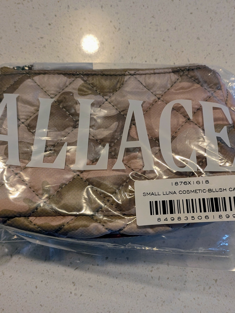 MZ Wallace Small Luna Quilted Cosmetic Bag in Camo Blush